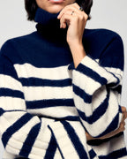 Maglione Dolcevita Marinière - Navy - Donna