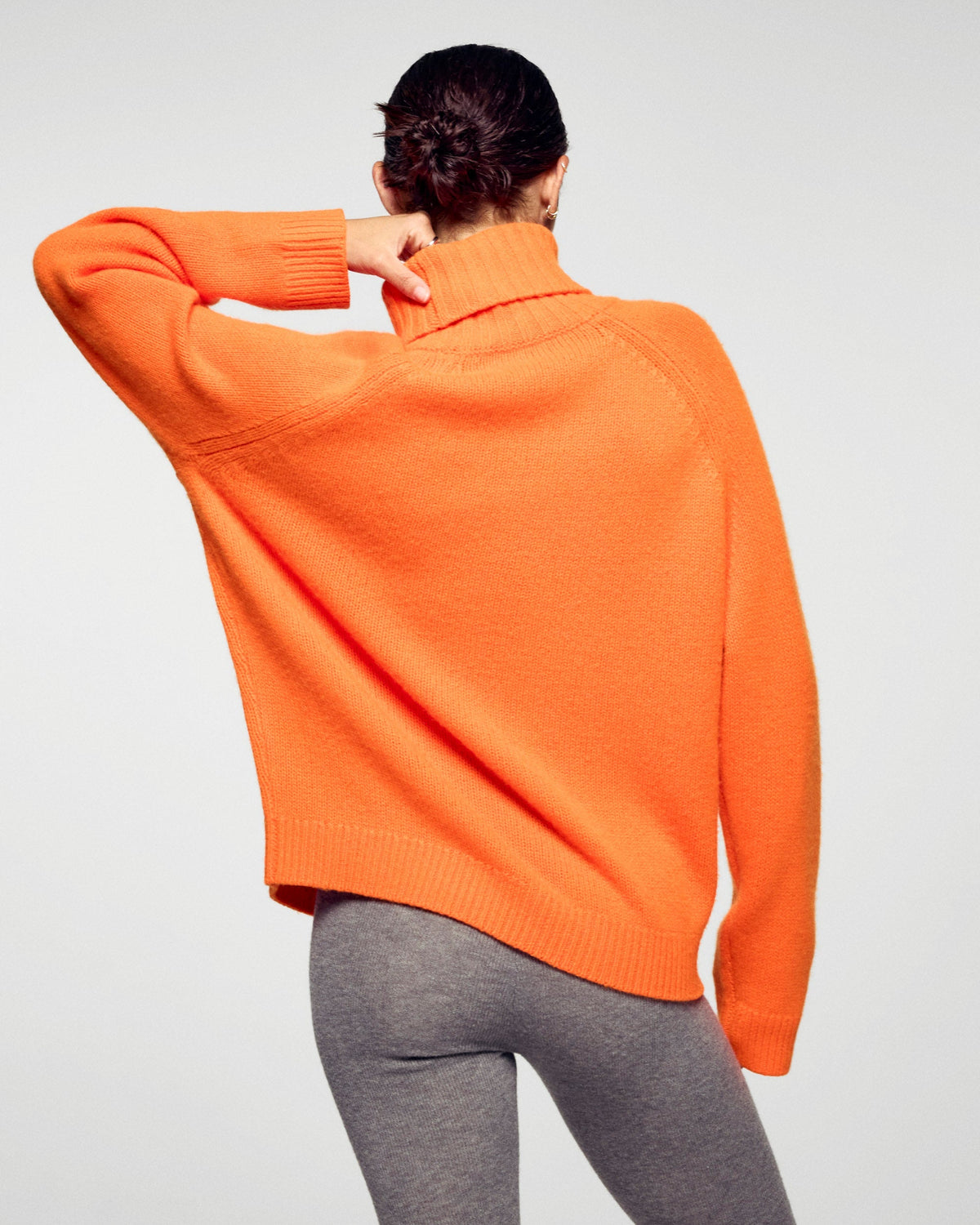 Jersey oversize de cuello alto - Naranja dorado - Mujer