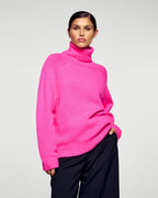Pull Col Roulé Oversize - Cosmic Pink - Femme