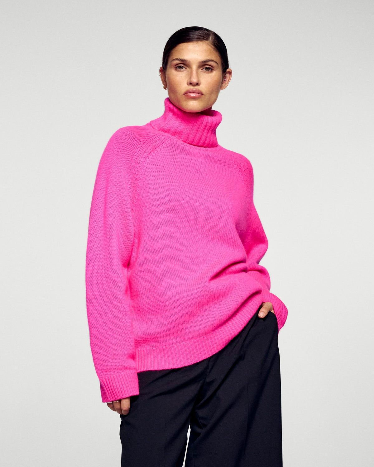 Pull Col Roulé Oversize - Cosmic Pink - Femme