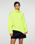 Oversized Roll-Neck Jumper - Yellow Neon - Women