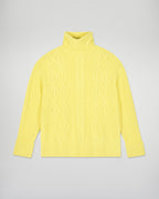 Cable-Knit Roll-Neck Jumper - Creamy Yellow - Women
