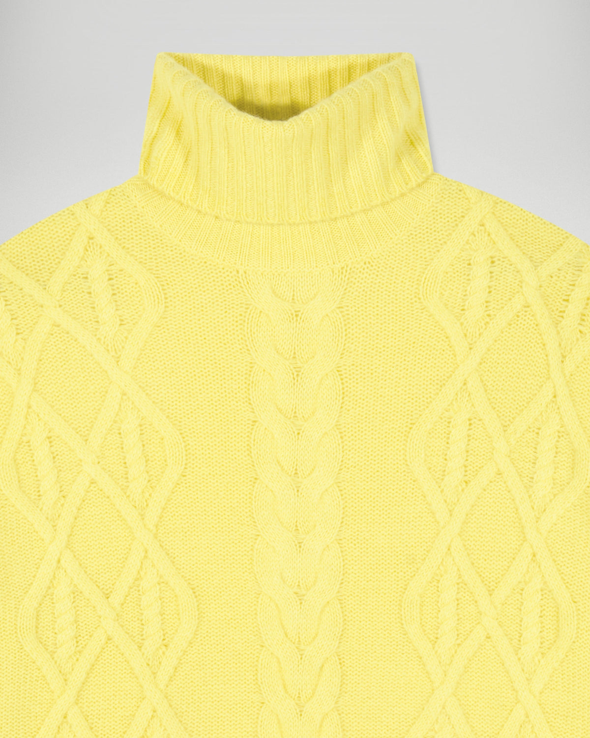 Cable-Knit Roll-Neck Jumper - Creamy Yellow - Women