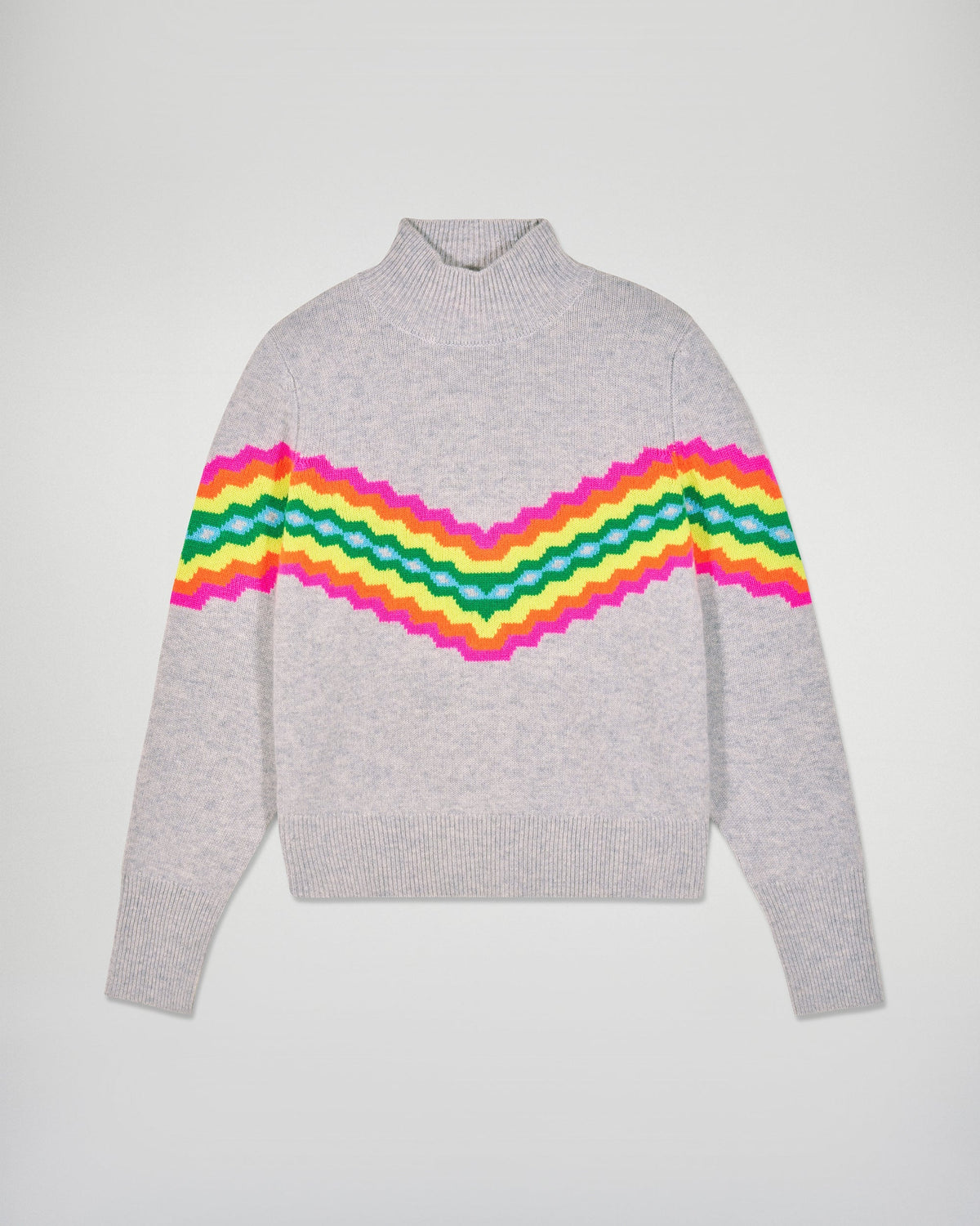 Maglione Collo Alto Norvegese - Gris Chiné Clair - Donna
