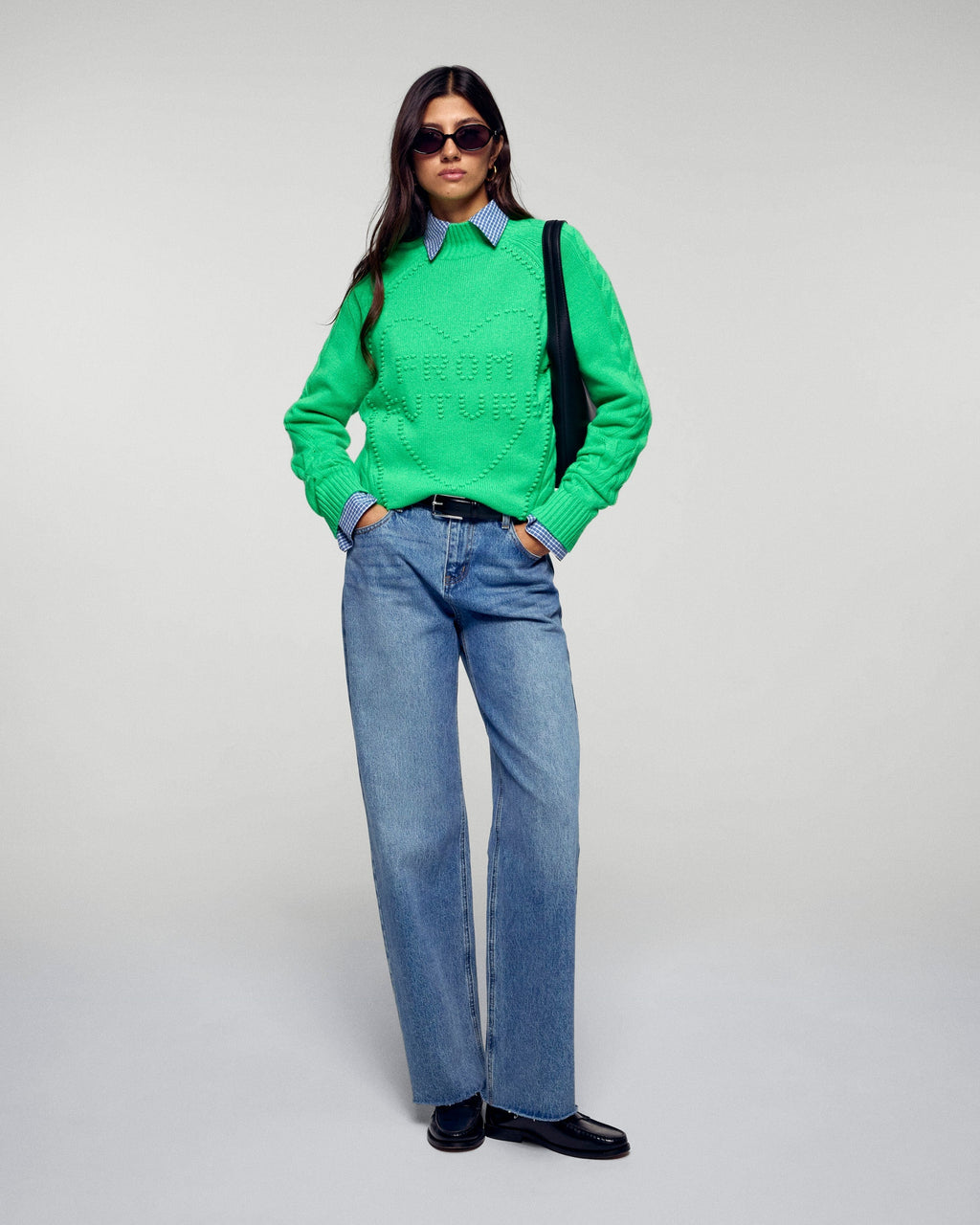 Women's High-Neck Jumper - Cosmic Green