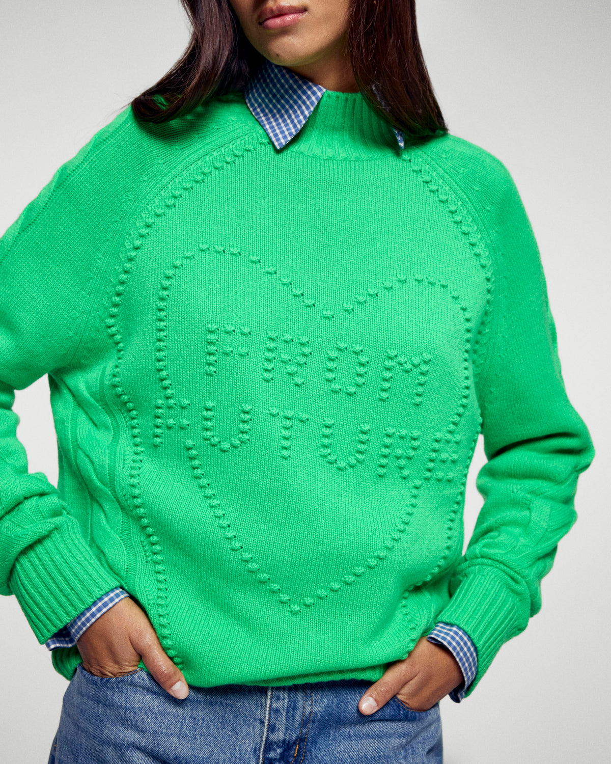 Women's High-Neck Jumper - Cosmic Green