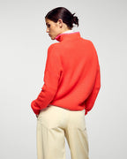 Pull Col Camionneur Liserés Constrastés - Cosmic Orange - Femme