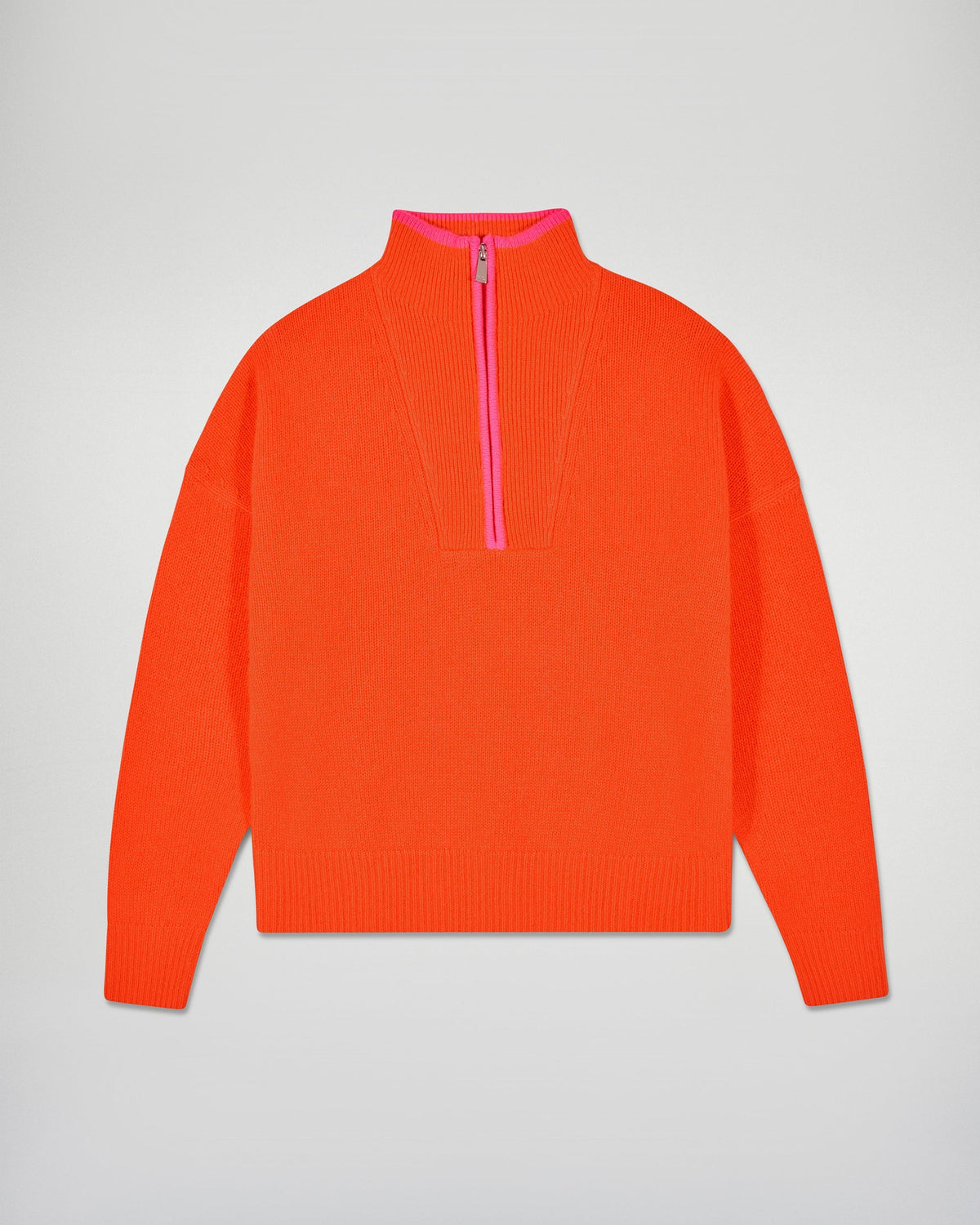 Pull Col Camionneur Liserés Constrastés - Cosmic Orange - Femme
