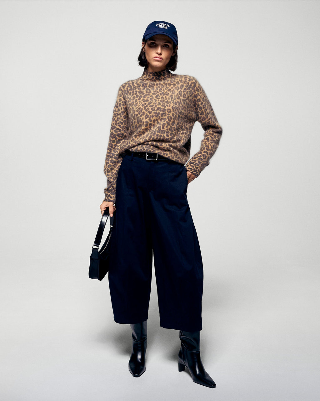 Maglione Collo Lupetto Cashmere Spazzolato Leopardo - Leopard - Donna