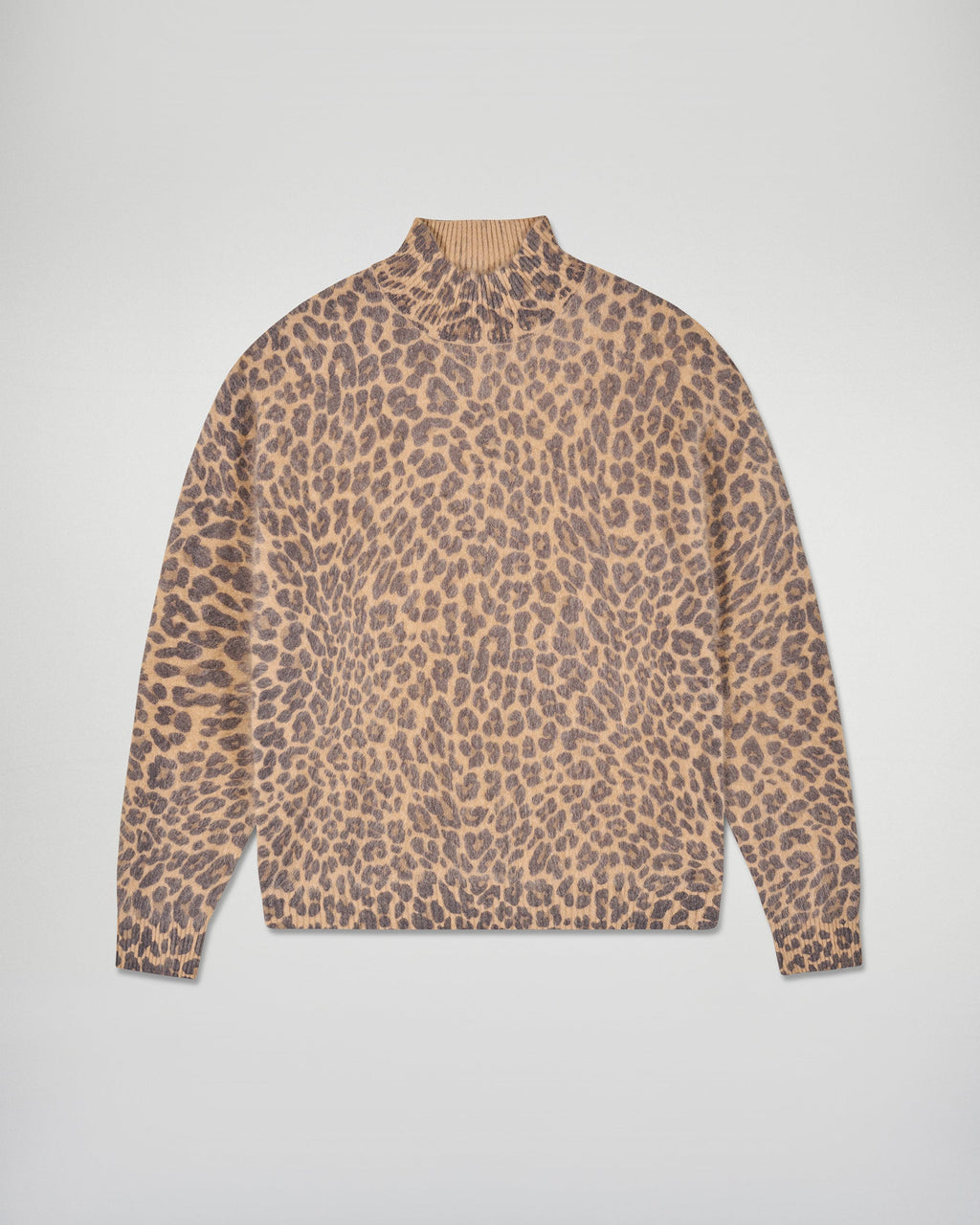 Maglione Collo Lupetto Cashmere Spazzolato Leopardo - Leopard - Donna