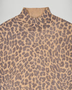 Maglione Collo Lupetto Cashmere Spazzolato Leopardo - Leopard - Donna