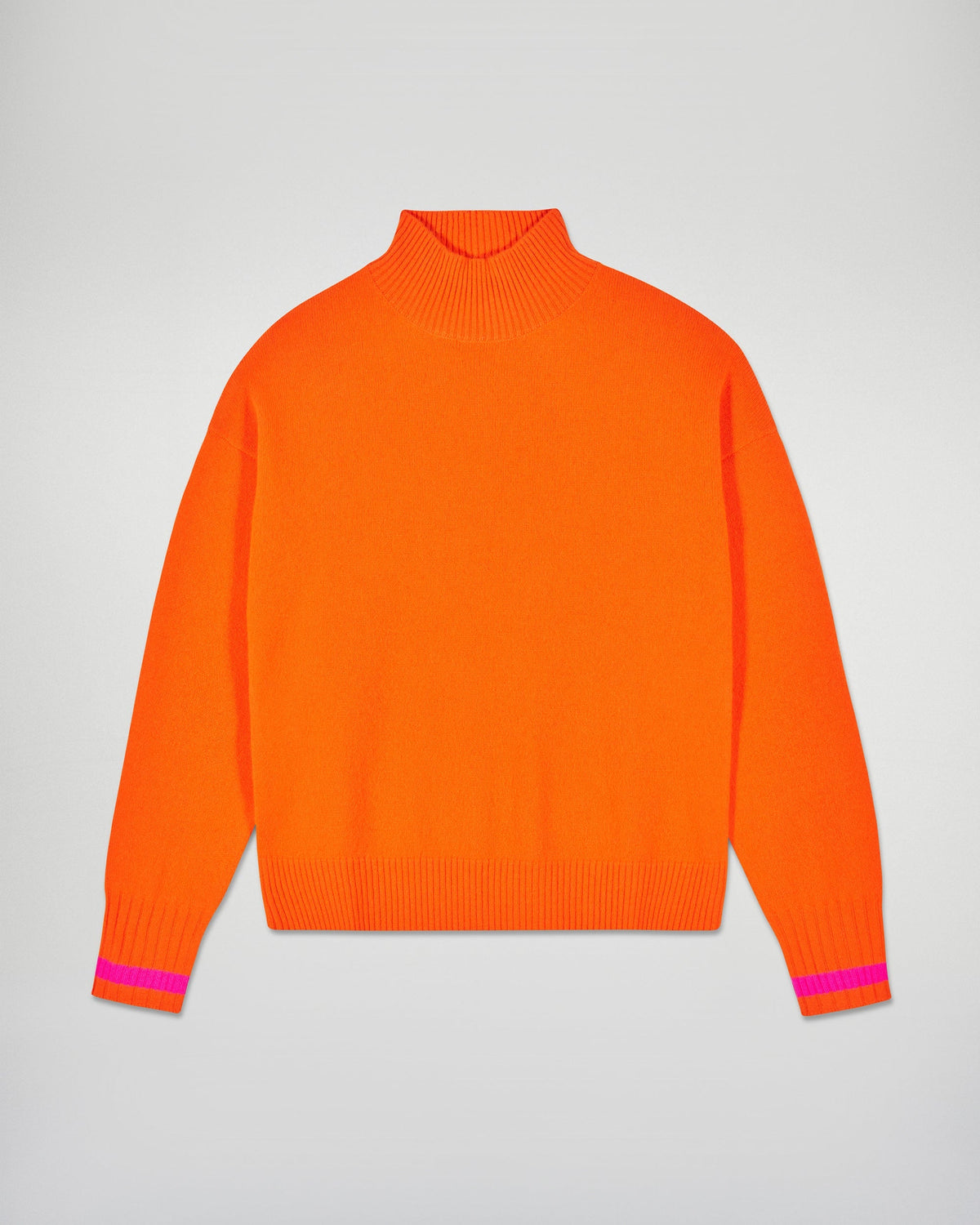 Jersey de Cuello Alto con Banda Contrastada en la Manga - Naranja Dorado - Mujer