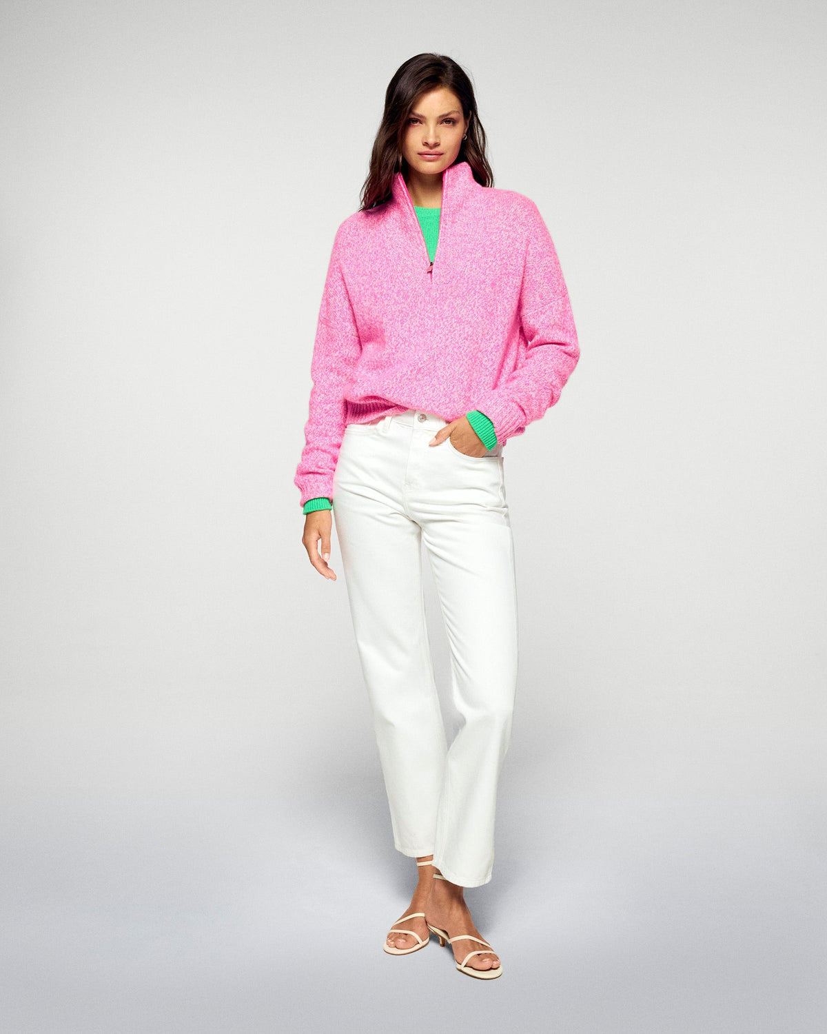 Jersey de cuello camionero - Luminous Pink - Mujer