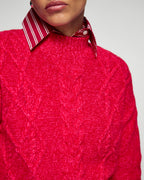 Pull Col Montant Torsades - Scarlett Passion Mouliné - Femme