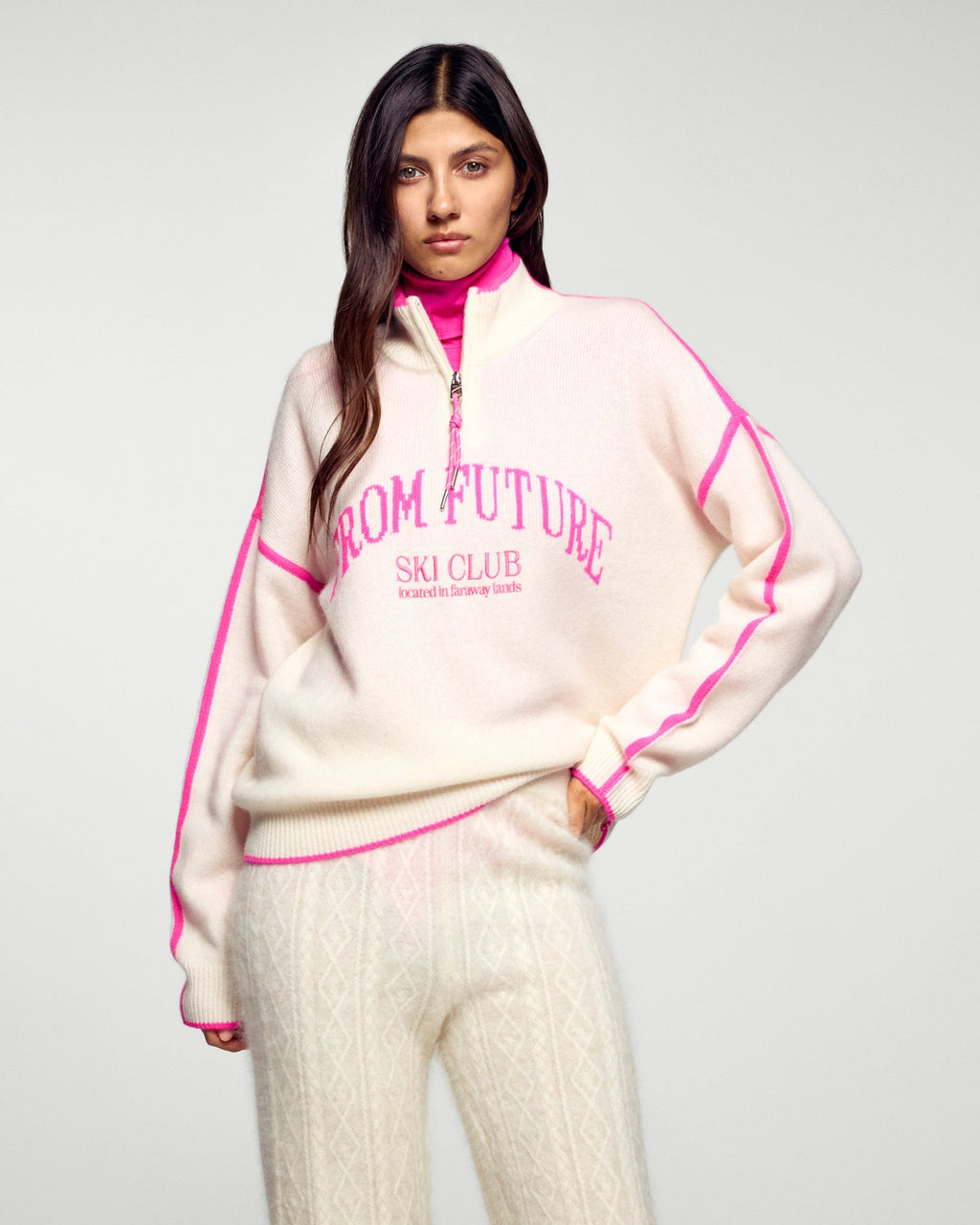 Pull Col Camionneur From Future Ski Club - Ecru - Femme