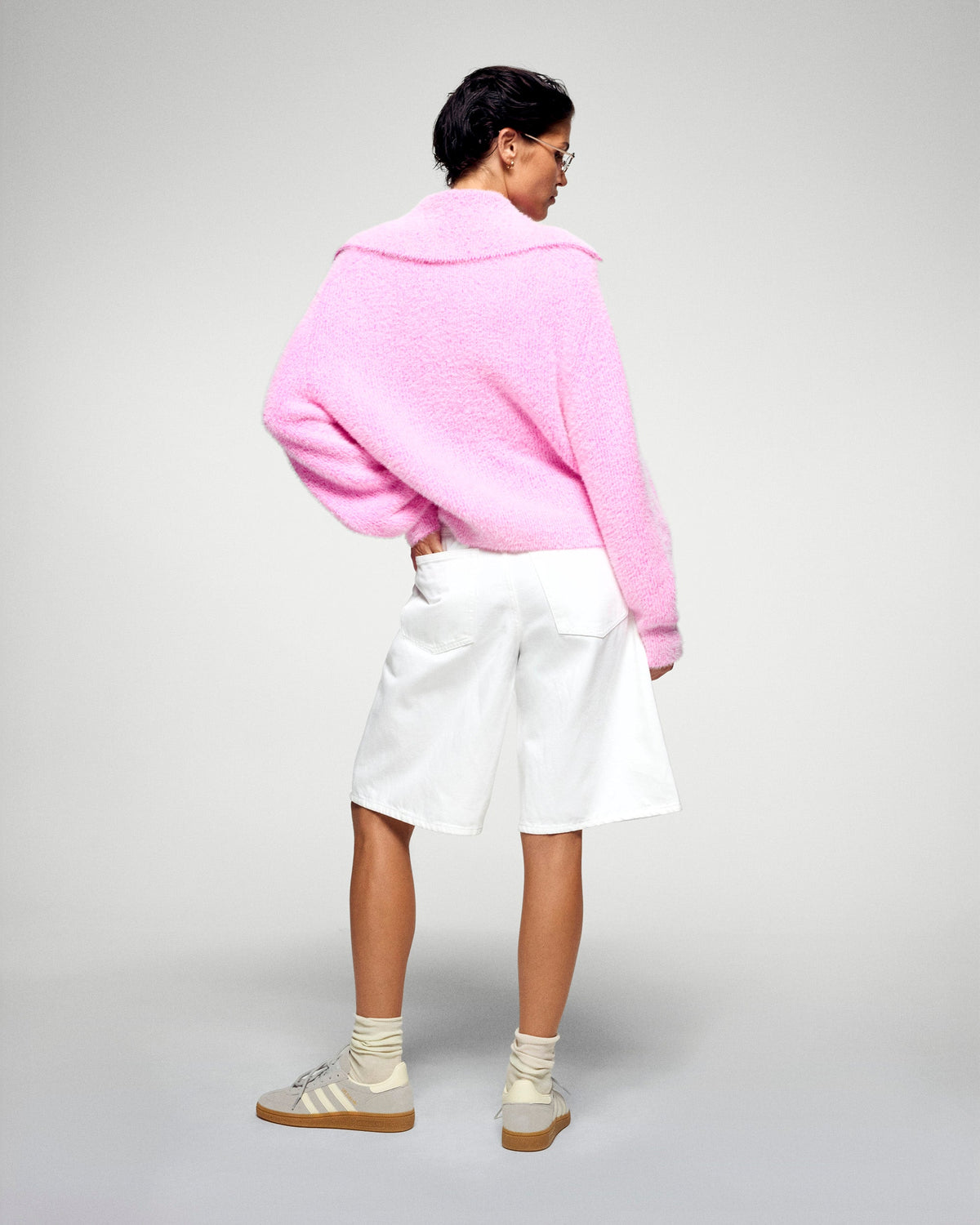 Polo-Neck Jumper - Snowy Pink - Women