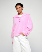 Polo-Neck Jumper - Snowy Pink - Women