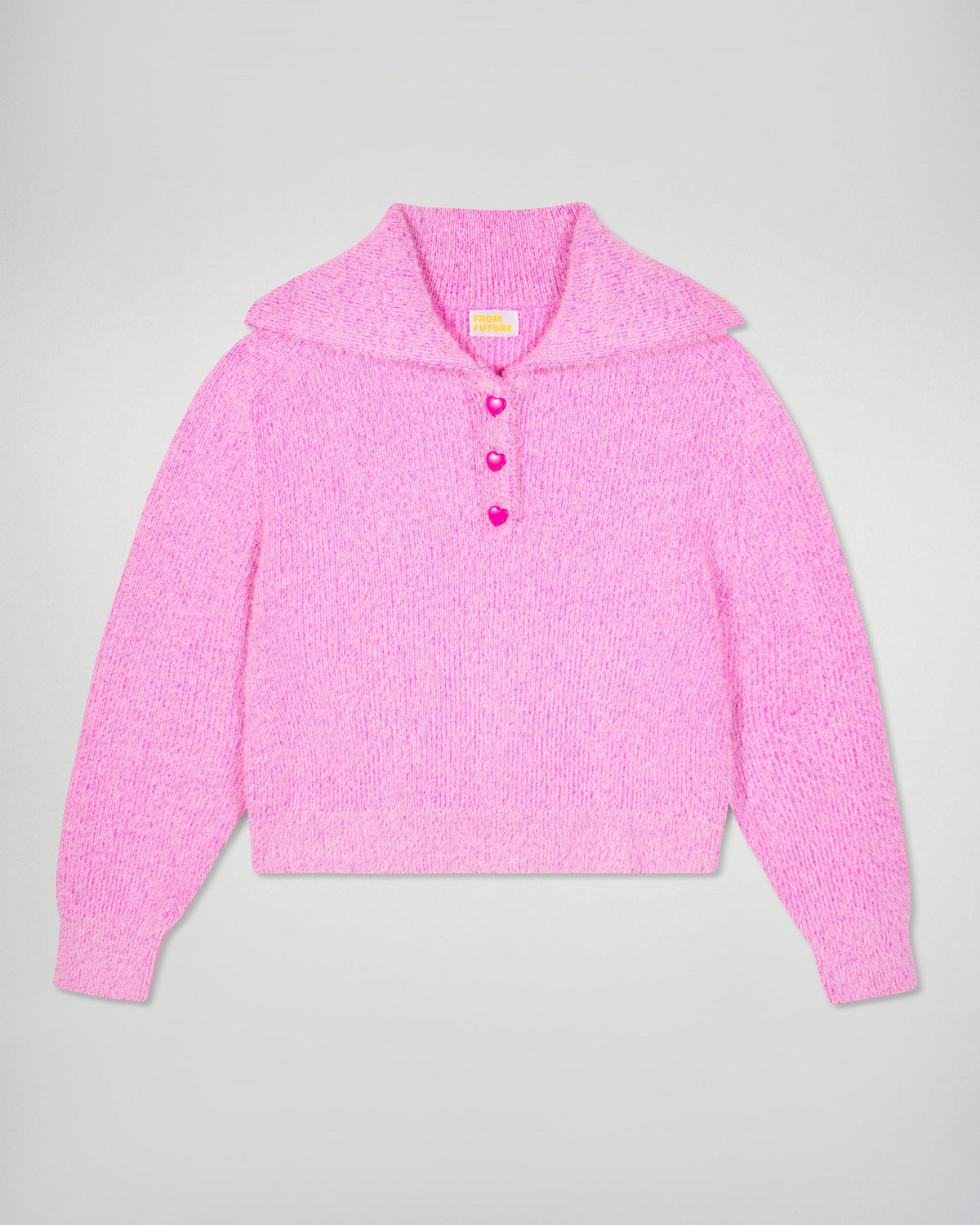 Polo-Neck Jumper - Snowy Pink - Women