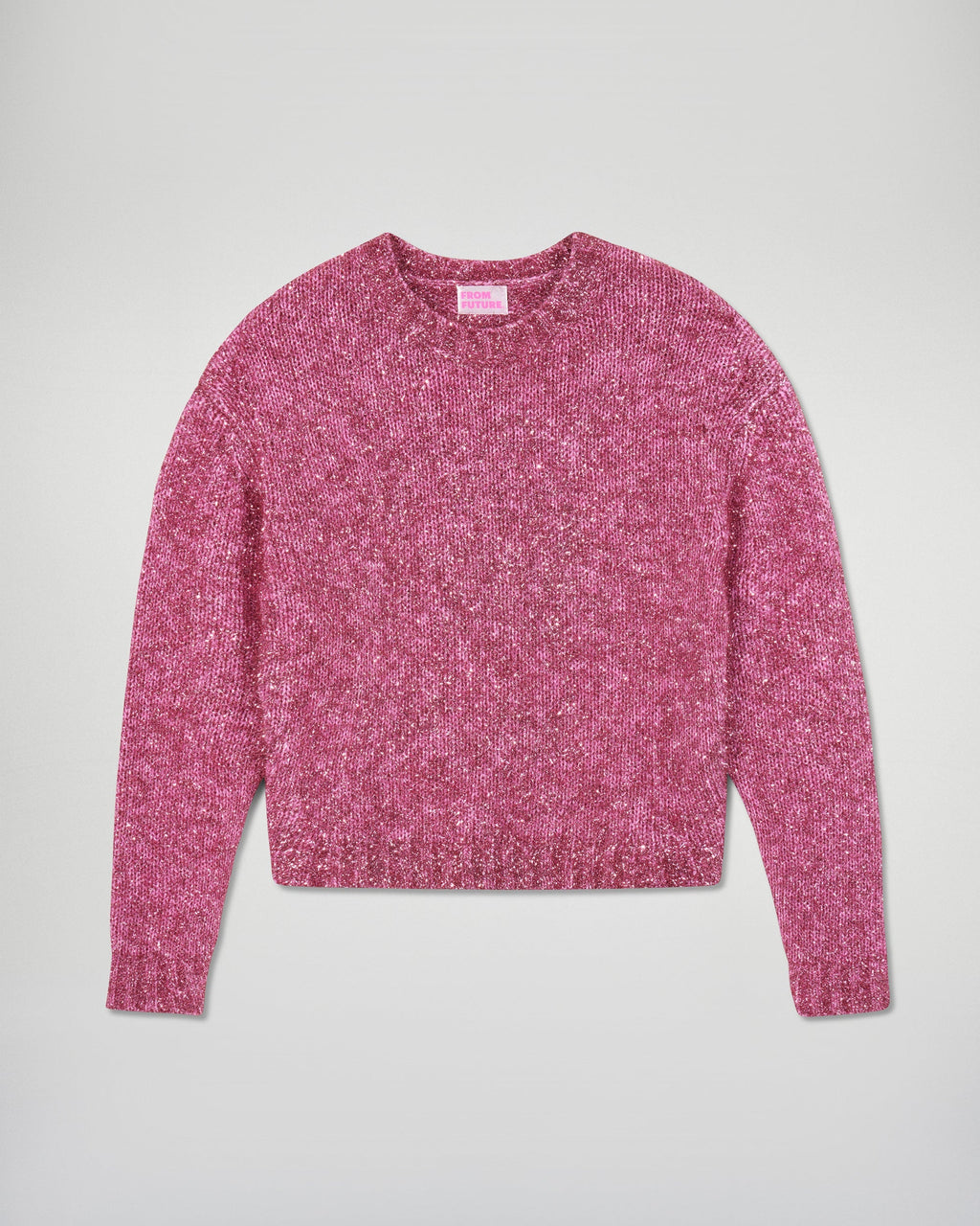 Jersey Shiny con cuello redondo - Metallic Pink - Mujer