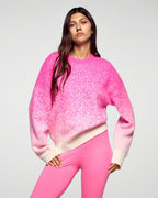 Pull Col Rond À Strass - Cosmic Pink - Femme