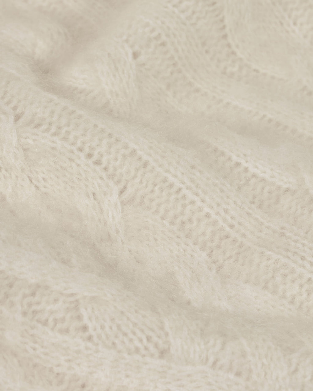 Brushed Cashmere Cable-Knit Crew-Neck Jumper - Ecru - Women