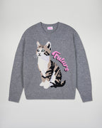 Jersey de cuello redondo - Gris jaspeado oscuro - Mujer