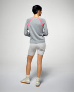 Jersey de Cuello Redondo - Gris Jaspeado Oscuro - Mujer