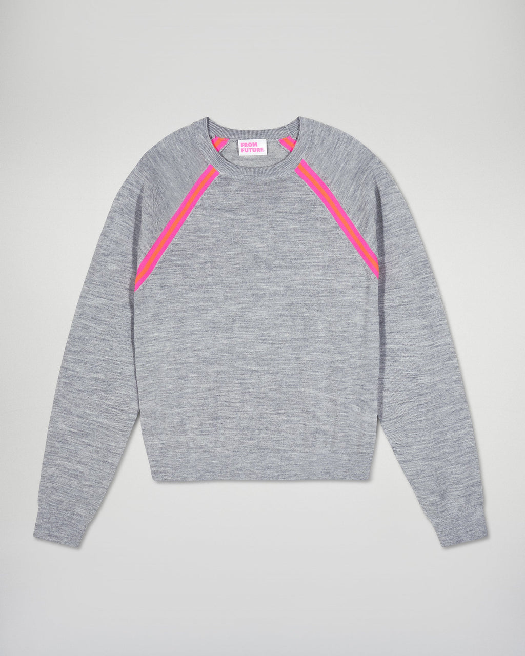 Jersey de Cuello Redondo - Gris Jaspeado Oscuro - Mujer