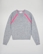 Jersey de Cuello Redondo - Gris Jaspeado Oscuro - Mujer