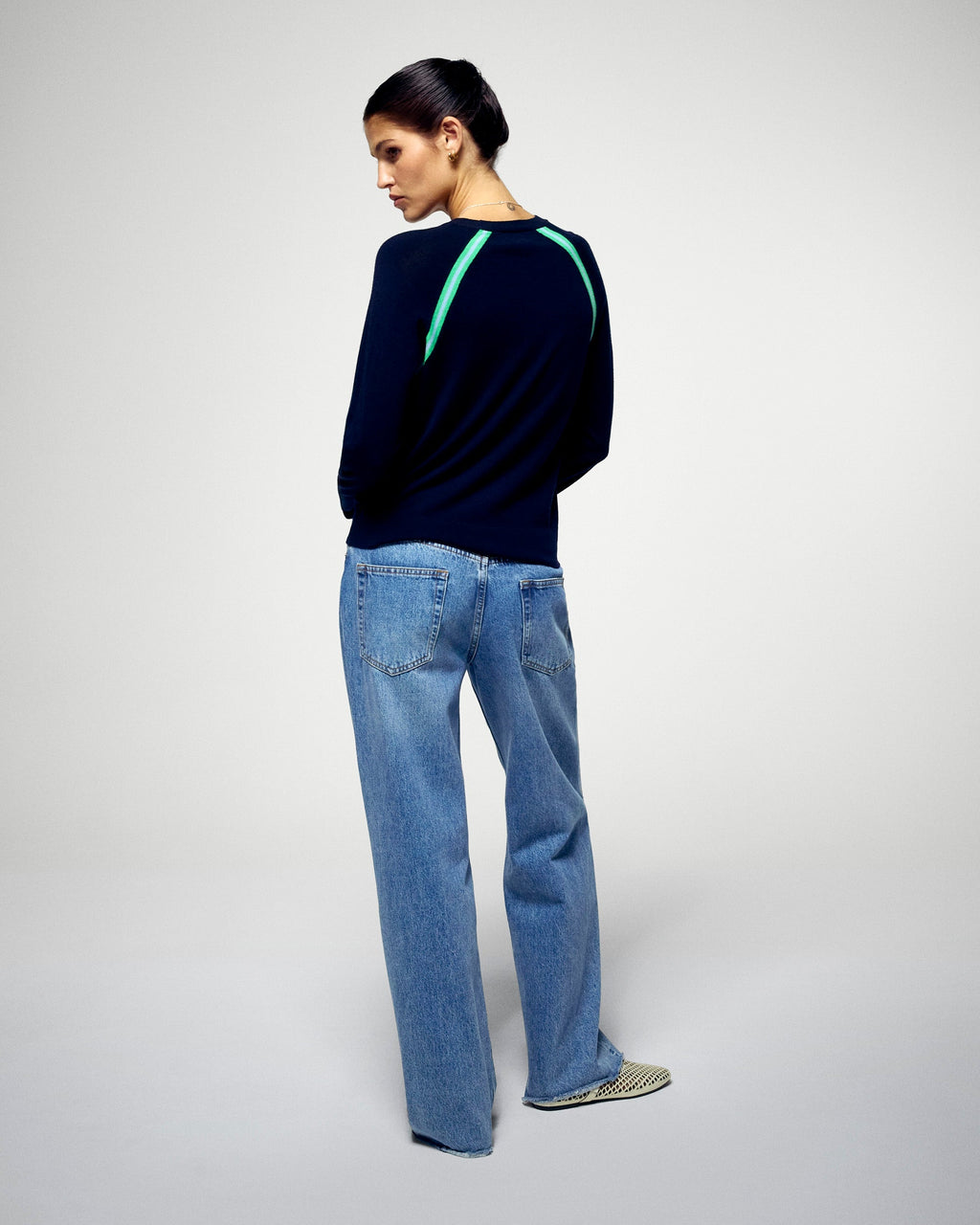 Crew-Neck Jumper - Navy - Women