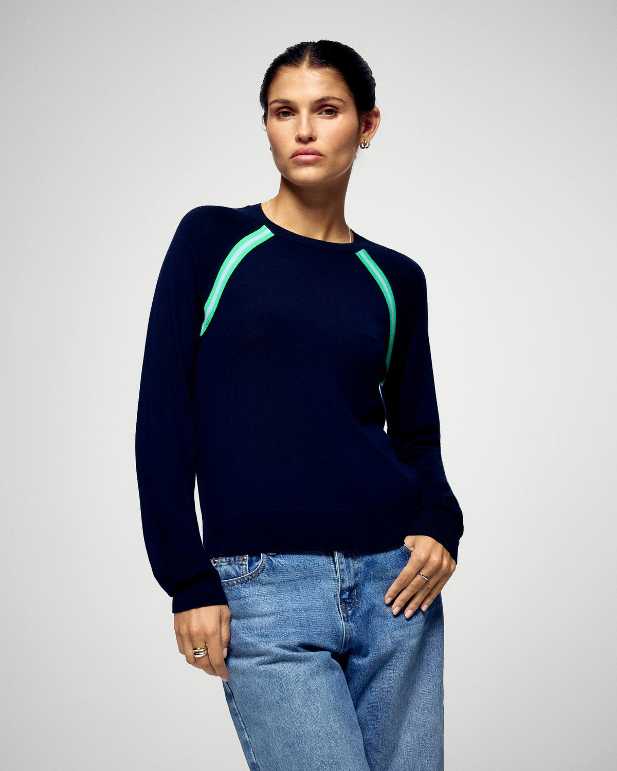 Crew-Neck Jumper - Navy - Women