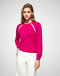 Jersey de cuello redondo - Rosa frambuesa - Mujer