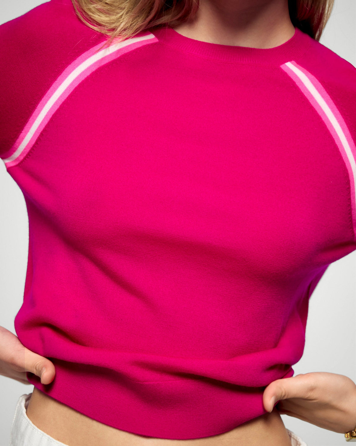 Jersey de cuello redondo - Rosa frambuesa - Mujer