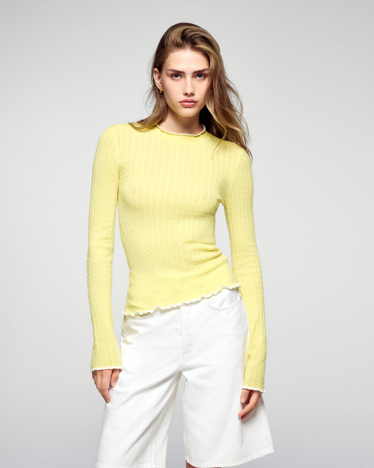 Pull Col Rond - Creamy Yellow - Femme