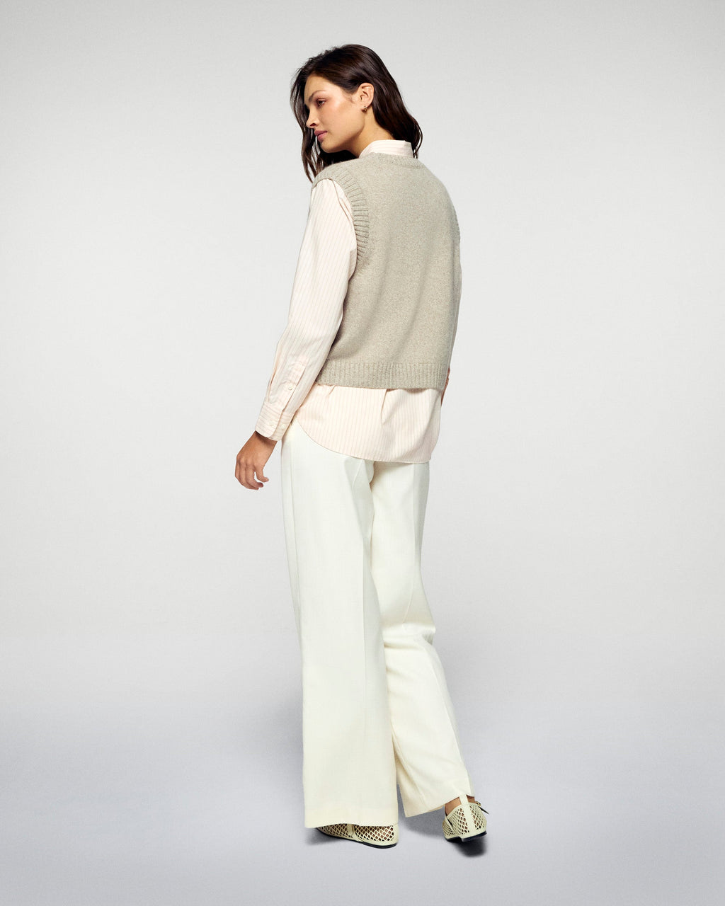 Maglione Senza Maniche - Taupe Melange - Donna