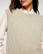 Maglione Senza Maniche - Taupe Melange - Donna