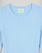 Short Long-Sleeved Dress - Baby Blue - Women