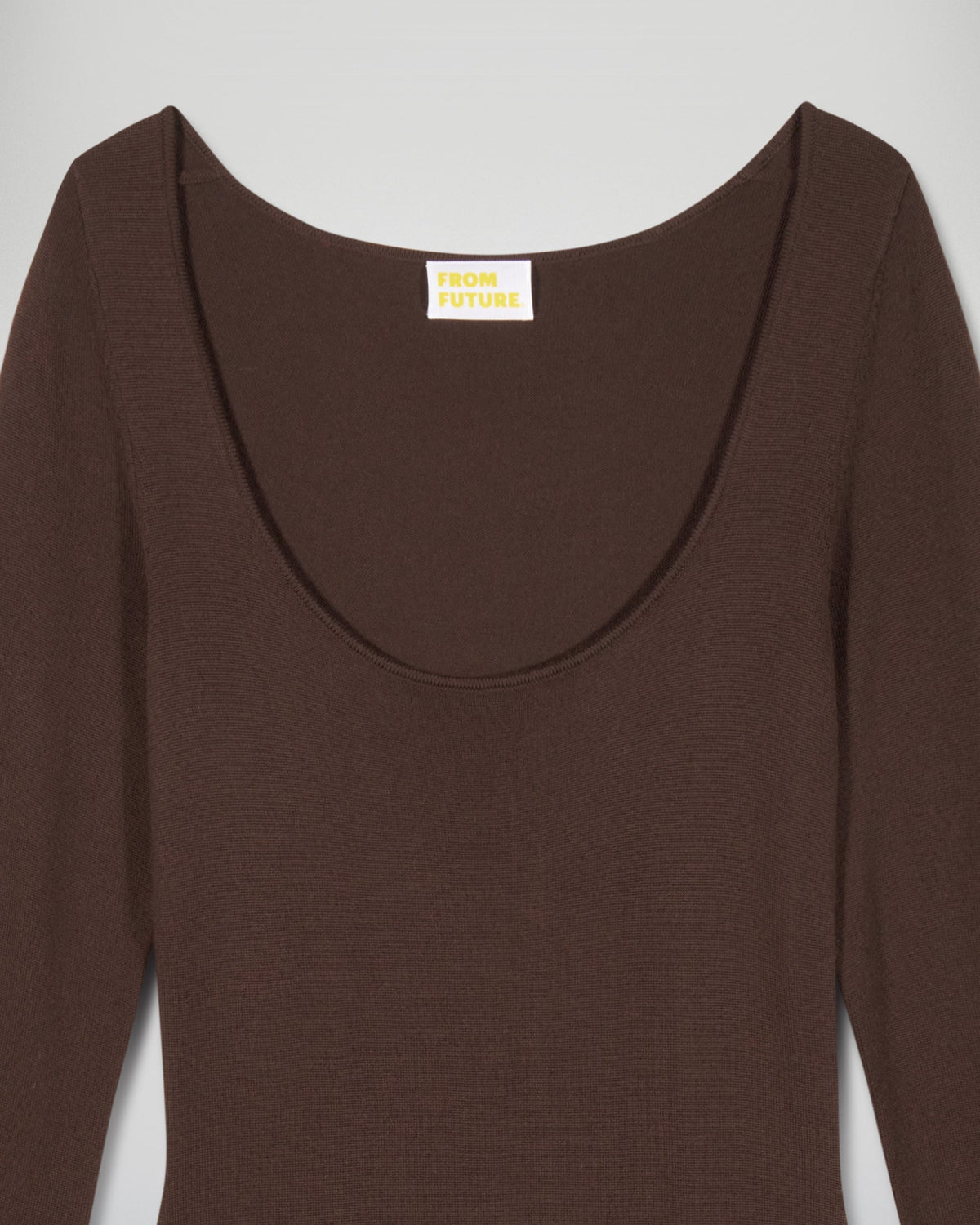 Vestido Largo de Manga Larga - Chocolate - Mujer