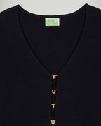 Long-Sleeved Future Jewelled Top - Black - Women