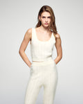 Brushed Cashmere Strappy Top - Ecru - Women