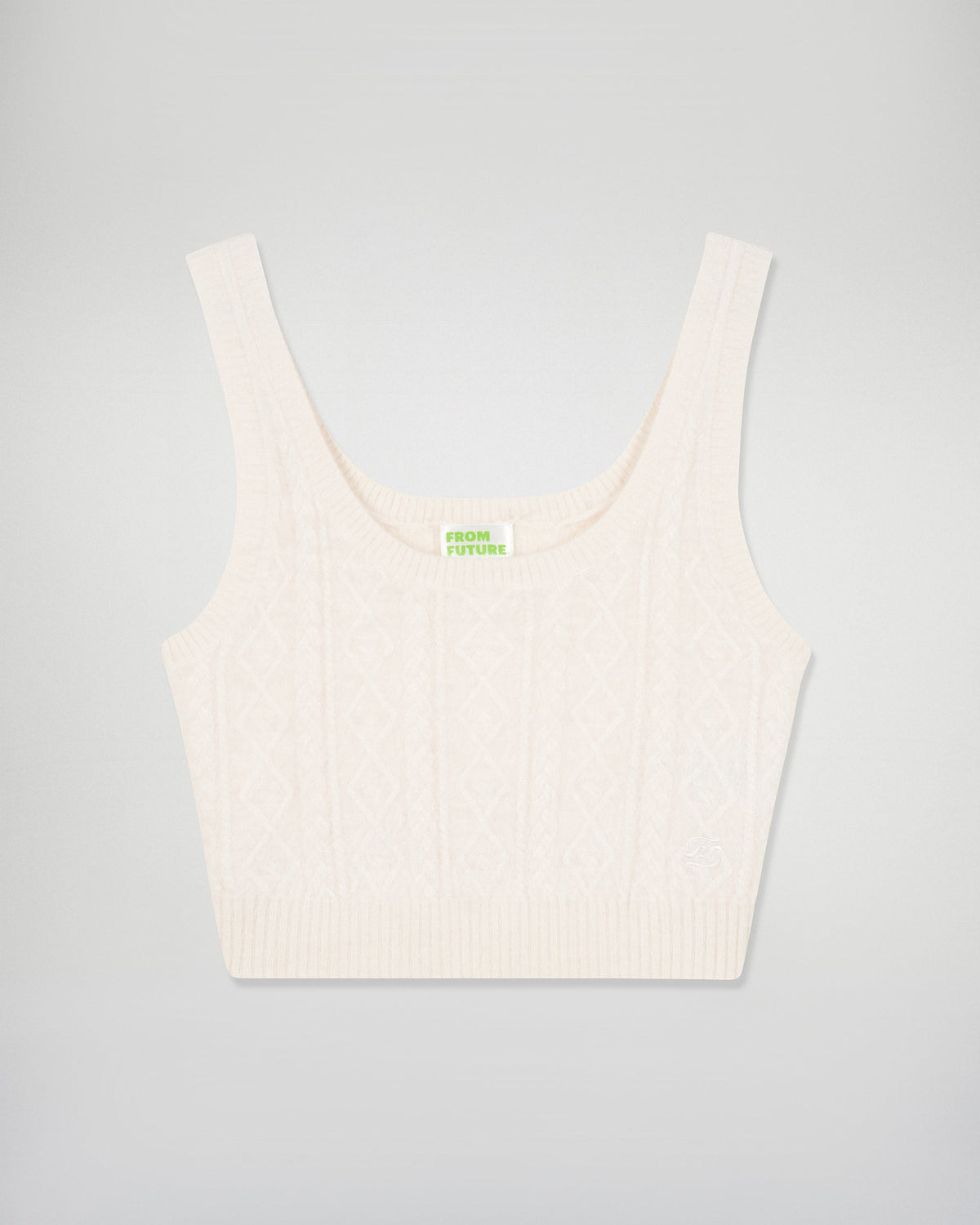 Brushed Cashmere Strappy Top - Ecru - Women