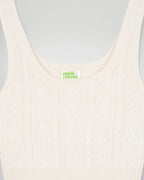 Brushed Cashmere Strappy Top - Ecru - Women