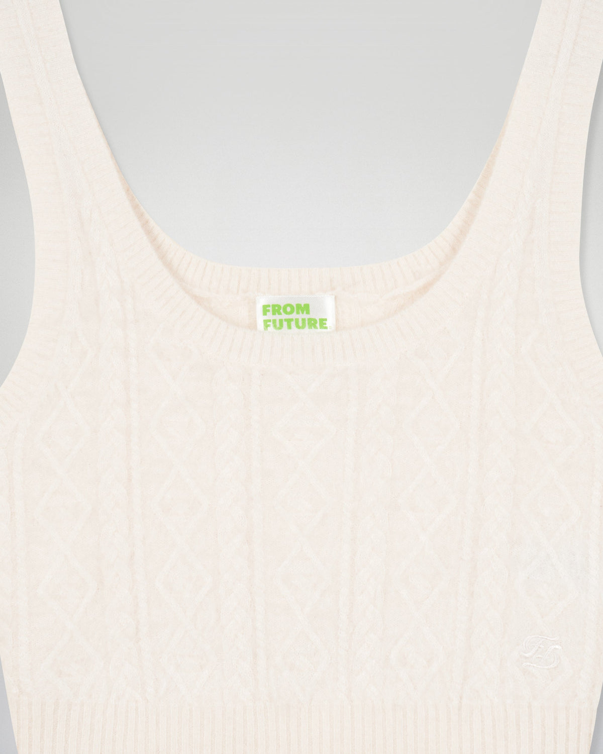 Brushed Cashmere Strappy Top - Ecru - Women