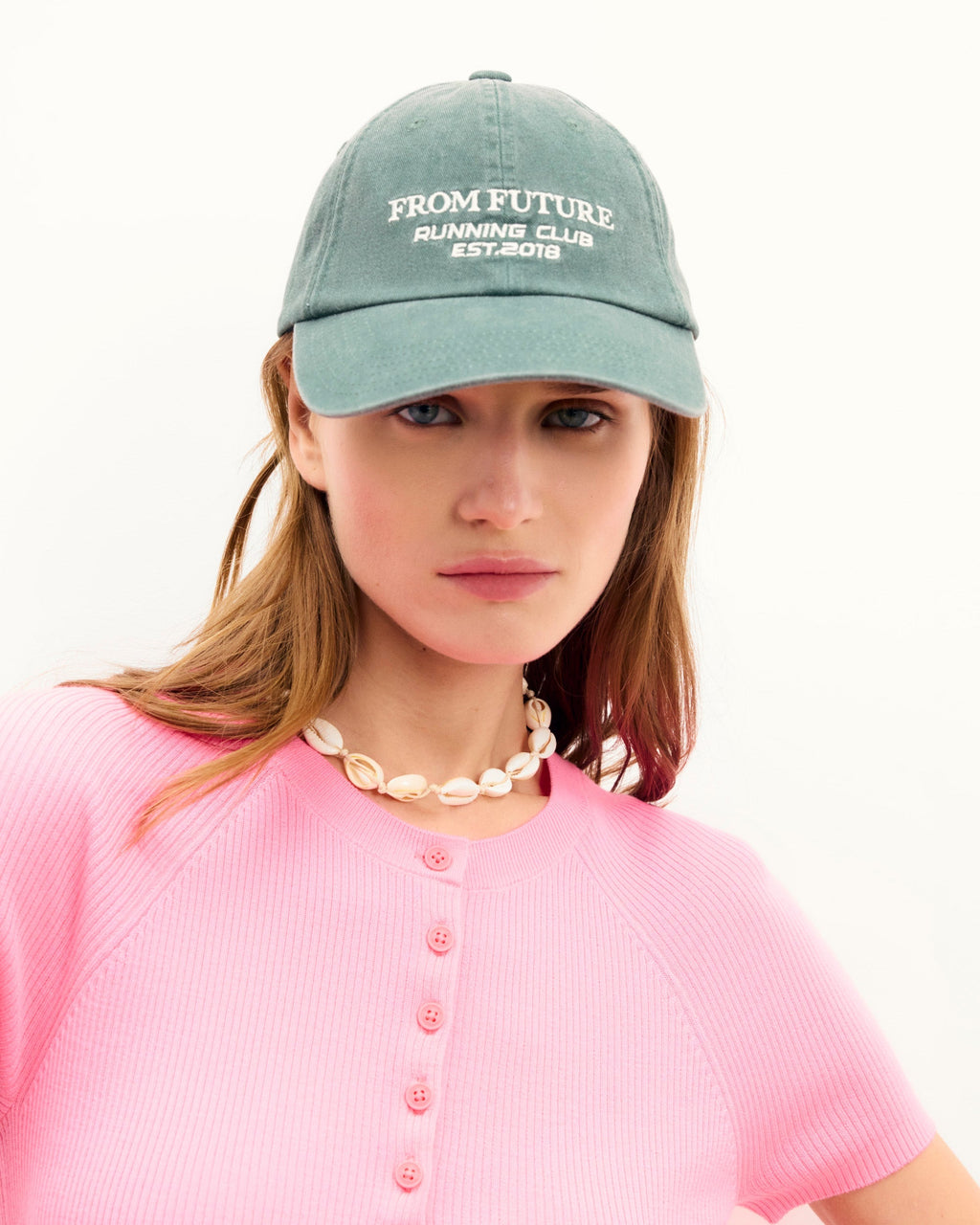 Cappellino con Visiera Curva From Future Est 2018 - Washed Green - Unisex