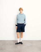 Pull Hoodie Bandes Tricolores Aux Manches - Grey Blue - Homme