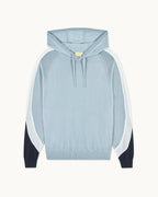 Pull Hoodie Bandes Tricolores Aux Manches - Grey Blue - Homme