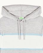Pull Hoodie À Bandes - 1502 Gris Chiné Clair - Homme