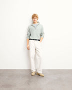 Pull Col Camionneur Bicolore Zippé - Storm Green Mln - Homme