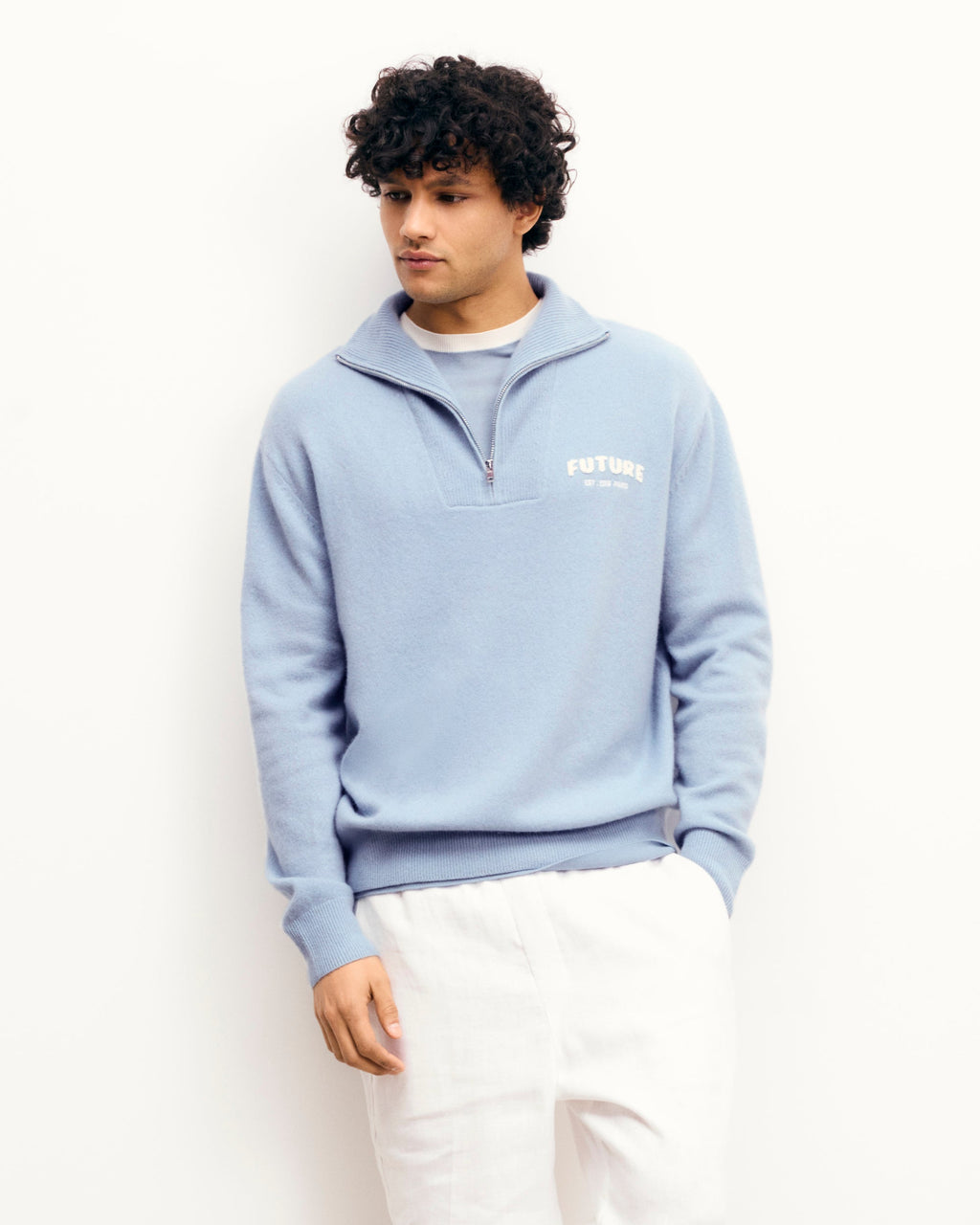 Maglione Collo con Zip Future - Grey Blue - Uomo