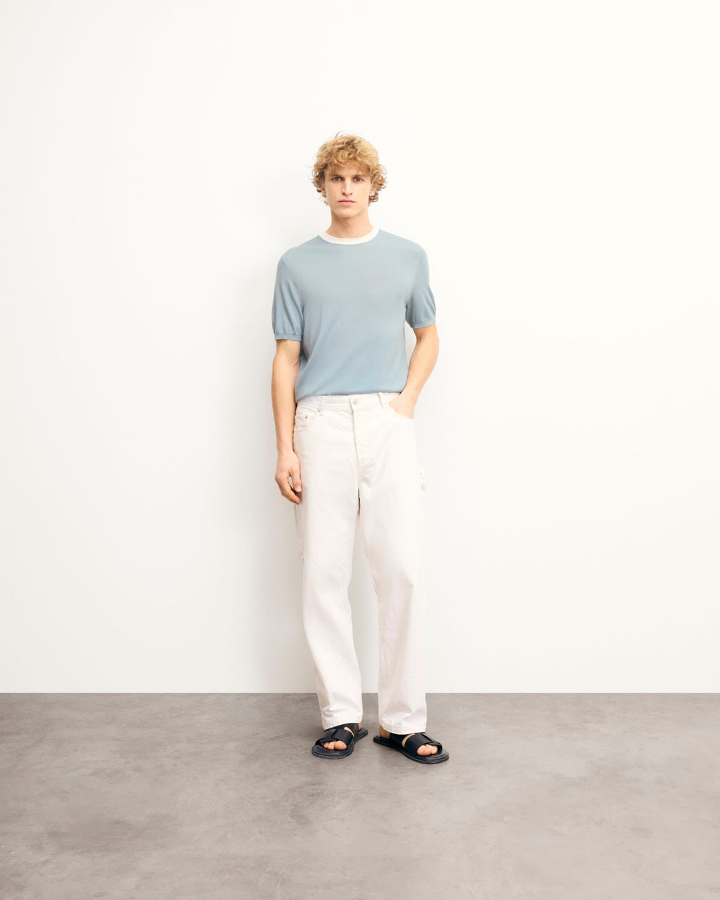 Maglione Girocollo a Contrasto - Grey Blue - Uomo